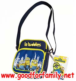 กระเป๋าสะพายข้าง Minions Le buddies 6 นิ้ว สีน้ำเงิน-เหลือง มินเนี่ยน3 Sling Bag กระเป๋าเด็ก ของใช้เด็ก รหัส bckslides010