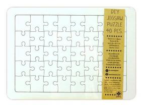 จิ๊กซอว์การ์ด พื้นขาวล้วน DIY jigsaw จำนวน 40ชิ้น