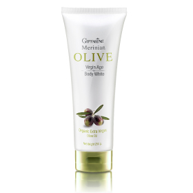 กิฟฟารีน เมอริเนี่ยน โอลีฟ เวอร์จิ้น เอจ บอดี้ ไวท์ ขนาด 250 กรัม Giffarine Merinian Olive Vergin Age Body White