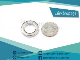แม่เหล็กแรงสูง Neodymium ขนาด 25mm x 5mm วงใน 16mm