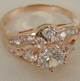 แหวนนาคฝังเพชรรัสเซีย 22k gp / lovely 22K gp Rosegold ring* pakkavee gem