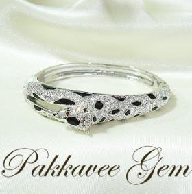 กำไลเสืดาวฝังเพชร/ Lovely Rhodium plated with cz bracelet pakkavee gem