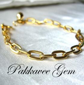 สร้อยข้อมือลายโซ่ชุบทอง 22K GP / Lovely 22K gp yellow gold bracelet pakkavee gem