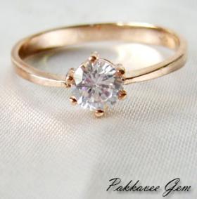 แหวนนาคฝังเพชรรัสเซีย 22K gp / Unique design Rosegold 22K gp ring* pakkavee gem