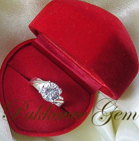 แหวนเงินแท้ฝังเพชร CZ ทรงกลม / silver ring* + CZ diamond pakkavee gem