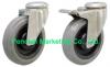 ล้อยูริเทนสีเทาขารู รุ่น Gray urethane, King pin hole, Size 4, 5,