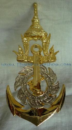 ตราสัญลักษณ์ กองทัพเรือ ติดหน้ารถ โลหะชุบทองทั้งชิ้น หนาหนัก แข็งแรง