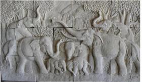 ช้าง 9 เชือก (04)  90x165 ซม.