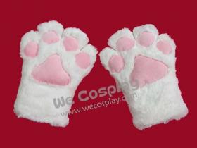 ถุงมือแมวเหมียว สีขาว (White Kitty Gloves) ขนนุ่ม น่ารัก สำหรับเป็น option คอสเพลย์