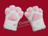 ถุงมือแมวเหมียว สีขาว (White Kitty Gloves) ขนนุ่ม  DE02-0006