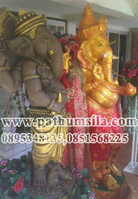 พระพิฆเนศ Ganesh Sandstone สีทอง