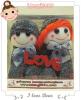 ตุ๊กตาถุงเท้า ตุ๊กตาคู่รัก Handmade พร้อมป้ายไม้