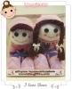 ตุ๊กตาถุงเท้า ตุ๊กตาคู่รัก Handmade พร้อมป้ายไม้