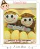 ตุ๊กตาถุงเท้า ตุ๊กตาคู่รัก Handmade พร้อมป้ายไม้