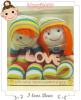 ตุ๊กตาถุงเท้า ตุ๊กตาคู่รัก Handmade พร้อมป้ายไม้