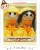 ตุ๊กตาถุงเท้า ตุ๊กตาคู่รัก Handmade พร้อมป้ายไม้