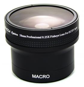 Fisheye Conversion Lens 0.25x ขนาด 58 มม. , Step Ring 49-58 52-58 55-58