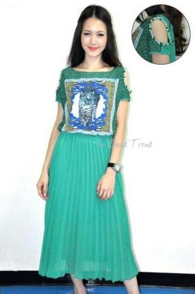 เดรสเก๋ๆ  ลายเทห์ๆ  คร่า >>>> ขายแล้วค่ะ  