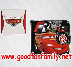 กระเป๋าสตางค์ Cars Lightning McQueen สีดำ แบบติดกระดุม 2 ตอน คาร์ส ไลท์นิ่งแมคควีน กระเป๋าตัง กระเป๋าเด็ก รหัส bckntecar001