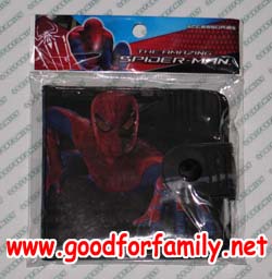 กระเป๋าสตางค์ Spiderman แบบ 2 พับ กระดุม สีดำ สไปเดอร์แมน กระเป๋าตัง กระเป๋าเด็ก รหัส bckntespi003