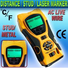 RF03-เครื่องมือวัดระยะ 5in1 Distance Meter Stud Metal Wire Detector Laser Tool