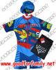 ชุดว่ายน้ำเด็ก Wetsuit แขนสั้น ซิปหน้า Cars Lightning Mcqueen สีน้ำเงิน หมวกว่ายน้ำ เว็ทสูทเด็ก บอดี้สูทเด็ก คาร์ส รหัส swmcar006