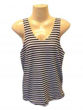 เสื้อกล้าม ผู้หญิง สีขาวสลับดำ ,Striped White and Black Color ,vest , Size M