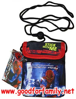 กระเป๋าคล้องคอ Spiderman สีดำ กระเป๋ามือถือ กระเป๋าเด็ก กระเป๋าใส่ของ ของใช้เด็ก สไปเดอร์แมน รหัส bckslispi011,012
