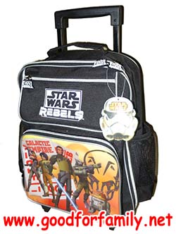 กระเป๋าล้อลาก 14 นิ้ว Star War Rebels สีดำ สตาร์วอร์ กระเป๋านักเรียน กระเป๋าล้อลาก กระเป๋าเด็ก กระเป๋าเดินทาง รหัส bcktrostw002
