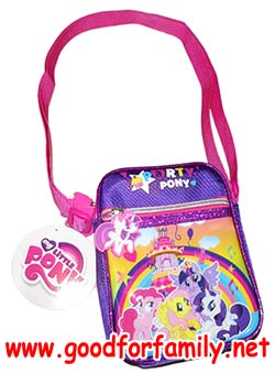 กระเป๋าสะพายข้างเล็ก Little Pony Star Power ขนาด 7 นิ้ว แนวตั้ง สีชมพู-ม่วง โพนี่ กระเป๋าใส่ของ กระเป๋าเด็ก รหัส bckslipny002