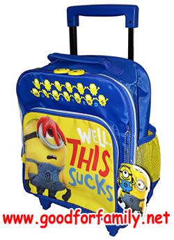 กระเป๋าล้อลากเด็ก 12 นิ้ว Despicable Me Minions สีน้ำเงิน-เหลือง มินเนี่ยน กระเป๋านักเรียน กระเป๋าเดินทาง กระเป๋าเด็ก รหัส bcktrodes001