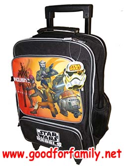 กระเป๋าล้อลาก 16 นิ้ว Star War Rebels สีดำ สตาร์วอร์ กระเป๋านักเรียน กระเป๋าล้อลาก กระเป๋าเด็ก กระเป๋าเดินทาง รหัส bcktrostw003
