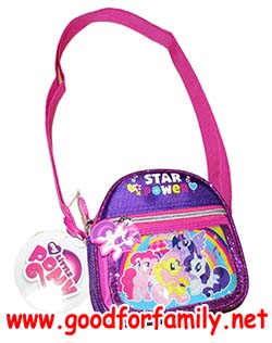 กระเป๋าสะพายข้างเล็ก Little Pony Star Power ขนาด 5.5 นิ้ว ทรงโค้ง สีชมพู-ม่วง โพนี่ กระเป๋าใส่ของ กระเป๋าเด็ก รหัส bckslipny003