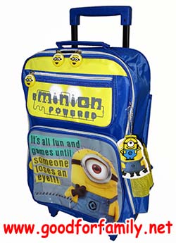 กระเป๋าล้อลากเด็ก 16 นิ้ว Despicable Me Minions สีน้ำเงิน-เหลือง มินเนี่ยน กระเป๋านักเรียน กระเป๋าเดินทาง กระเป๋าเด็ก รหัส bcktrodes003