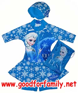 ชุดว่ายน้ำ กระโปรงระบาย ขาสั้น frozen elsa สีฟ้า โฟรเซ่น เอลซ่า กระโปรงว่ายน้ำ ชุดว่ายน้ำเด็กผู้หญิง รหัส swmfro020