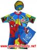 ชุดว่ายน้ำเด็ก Wetsuit แขนสั้น Spiderman สีฟ้า หมวกว่ายน้ำ เว็ทสูทเด็ก บอดี้สูทเด็ก เสื้อผ้าเด็ก สไปเดอร์แมน รหัส swmspi013