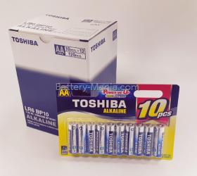 ถ่านอัลคาไลน์ AA แพ็ค 10 ก้อน Toshiba Alkaline Blueline LR6BP10 1 กล่อง