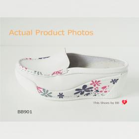 ขาย BB901 BLOVESHOES Wedged Mules Soft Comfort BB901 สีขาว (WHITE) รองเท้าแฟชั่นส้นเตารีดเพื่อสุขภาพ