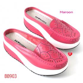 ขาย BB903-MAROON BLOVESHOES Fitness Mules Soft Comfort BB903 สีชมพูบานเย็น (MAROON) รองเท้าลำลองพื้นยางเพื่อสุขภาพ
