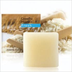 กิฟฟารีน เฮอร์บัล เฟรช สบู่กลีเซอรีน ผสมข้าวหอมมะลิ ขนาด 100 กรัม Giffarine Herbal Fresh Jasmine Rice Glycerin Soap