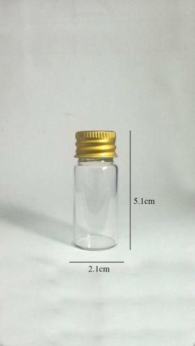 ขวด10ccบางใส ฝาโลหะทอง