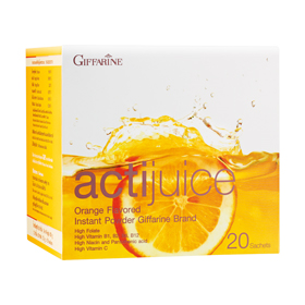 เครื่องดื่มกิฟฟารีน กิฟฟารีน แอคติจูส ชนิดผง 20 ซอง ACTIJUICE ORANGE FLAVORED INSTANT POWDER Giffarine 
