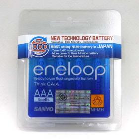 ถ่านชาร์จ Sanyo Eneloop ขนาด AAA แพ็ค 4 ก้อน จัดส่งไปรษณีย์ฟรี