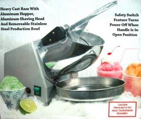ขาย เครื่องไสน้ำแข็งเกล็ดหิมะ (Snow cone machine mini)  เครื่องทำน้ำแข็งไสไฟฟ้าขนาดเล็ก ใช้ทำน้ำแข็งใสให้เด็กๆ  ทานในบ้าน หรือจะทำขายก็ได้ ใช้งานง่าย /รวดเร็ว เหมาะสำหรับใช้ภายในครัวเรือน หรือทำเป็นอาชีพเสริม  ราคาพิเศษถึง 31 พค.55 = 1,900 ฿