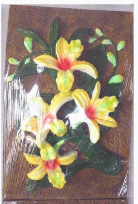 กล้วยไม้สีเหลือง 60*40 (งานหินทราย)