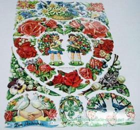 กระดาษเดคูพาจ Decoupage แบบไดคัท ลายวงกุหลาบหัวใจวินเทจ
