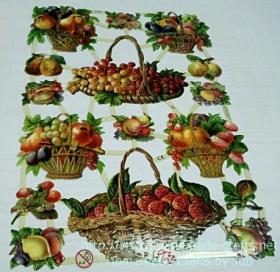 กระดาษเดคูพาจ Decoupage แบบไดคัท ลายตะกร้าผลไม้