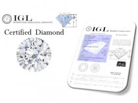 เพชรแท้ 0.42 กะรัต น้ำ 98 VS2 3VG IGL Certified
