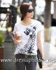 dressuphouse เสื้อยืดสีขาว คอกลม ลายเสือดาว (501)