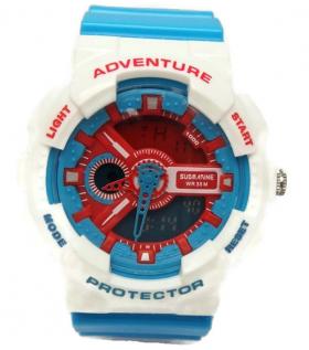 US SUBMARINE นาฬิกาข้อมือดิจิตอล 2 ระบบ MN.TP3163M Blue/White